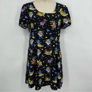 Black Friday NWT Aliens Dress Black Multi-colored Size AU 16, US 10